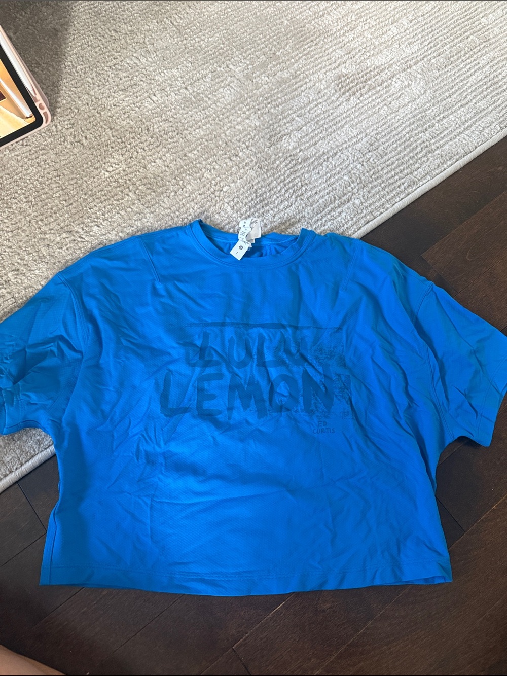lululemon athletica Blue Graphic Crew Tee